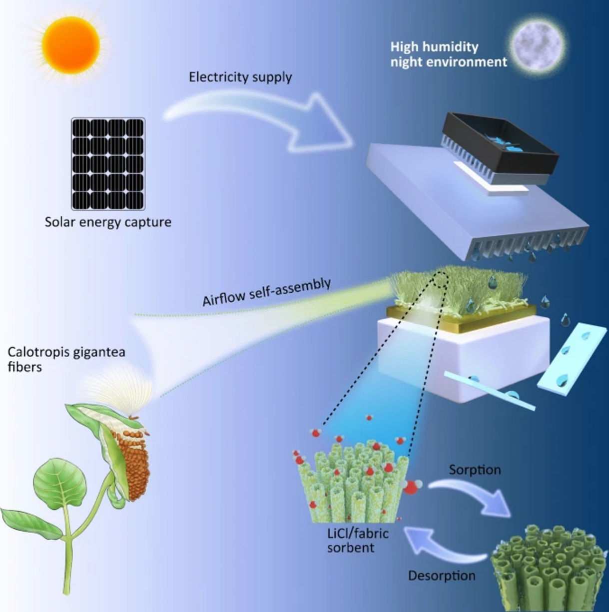 Graphical abstract for textile-based composite sorbent atmospheric water harvesting